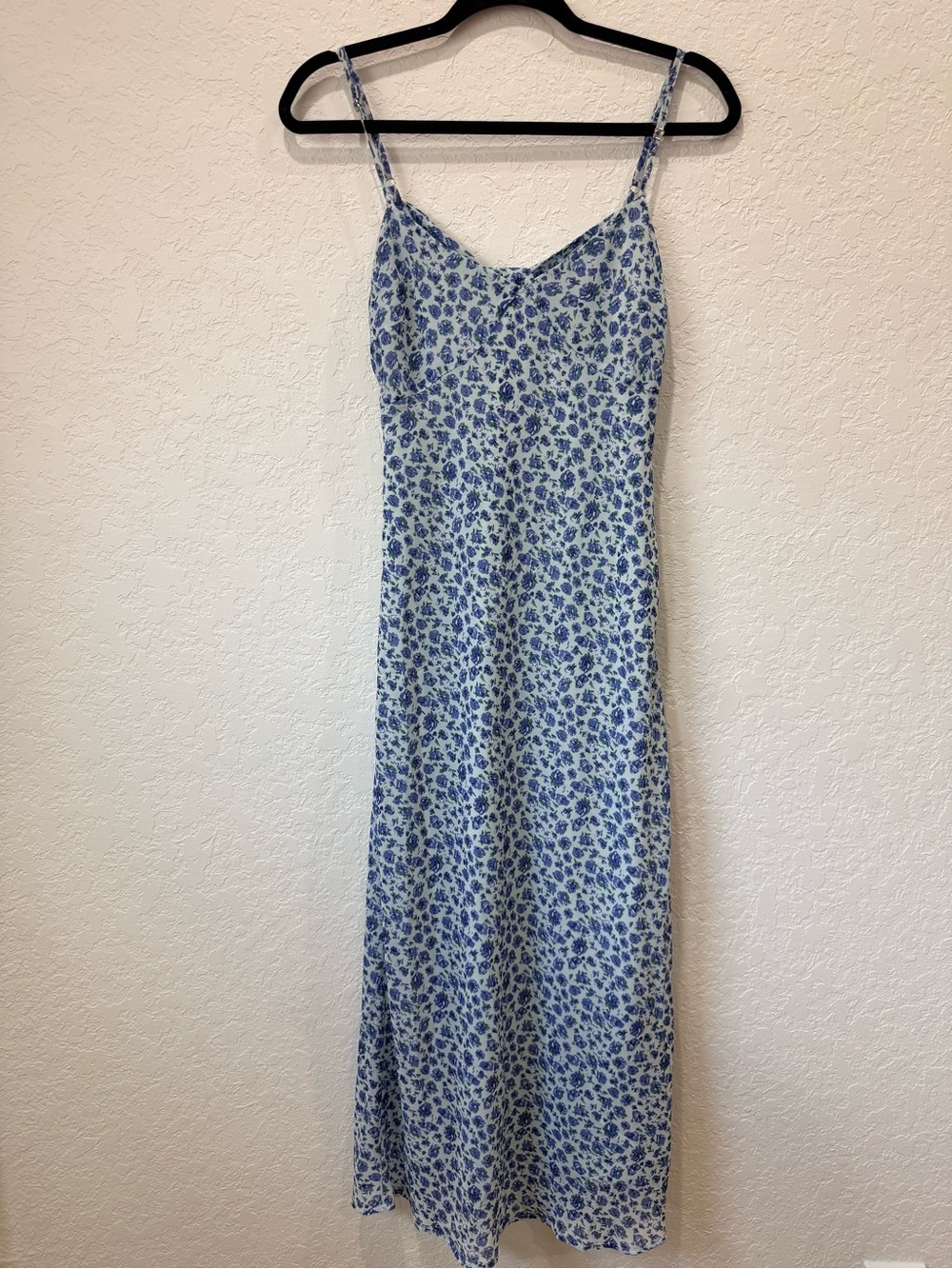 Beginning Boutique Light Blue Floral Maxi Slip Dress